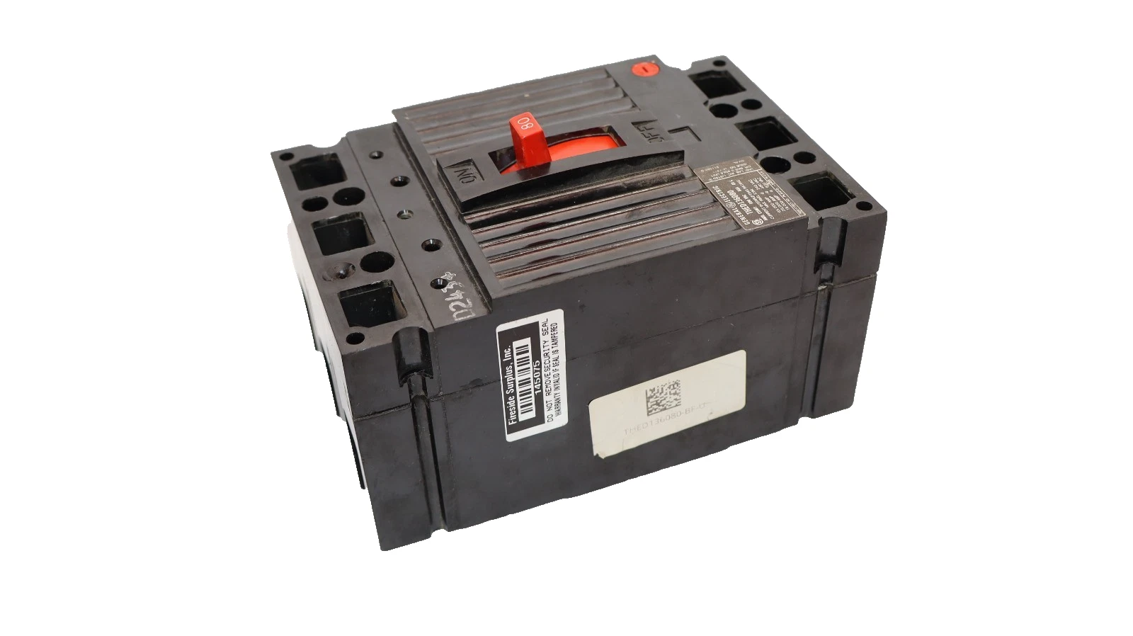 Used GE Molded Case Circuit Breaker THED136080 80A 80 Amp 3P 600Vac *READ*