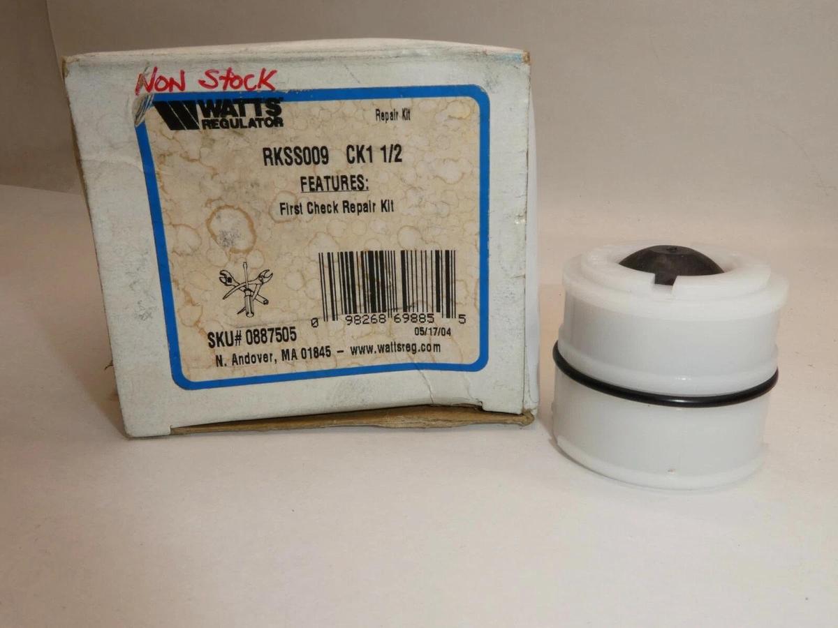 (NEW) WATTS REGULATOR RKSS009 CK1 1/2 1" Backflow Frist Check Repair Kit
