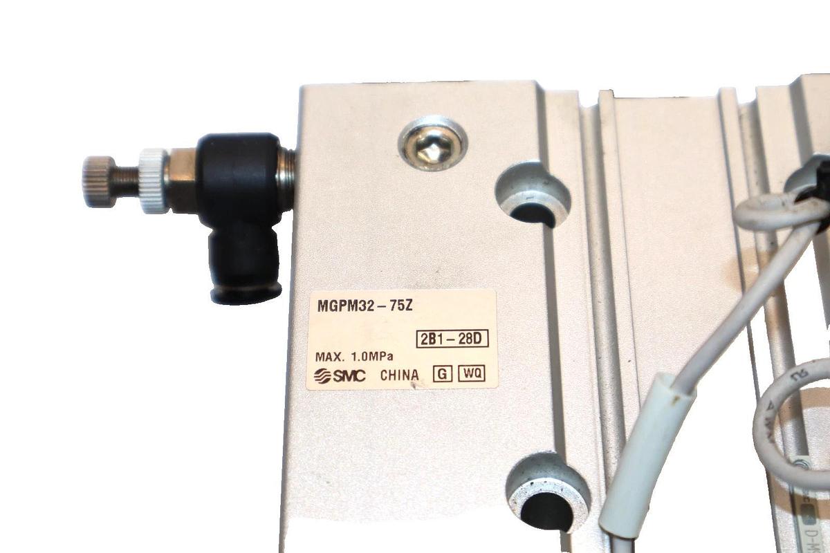 Used SMC Compact Guide Cylinder MGPM32-75Z , MGPM3275Z , 2B1-28D 1.0MPa