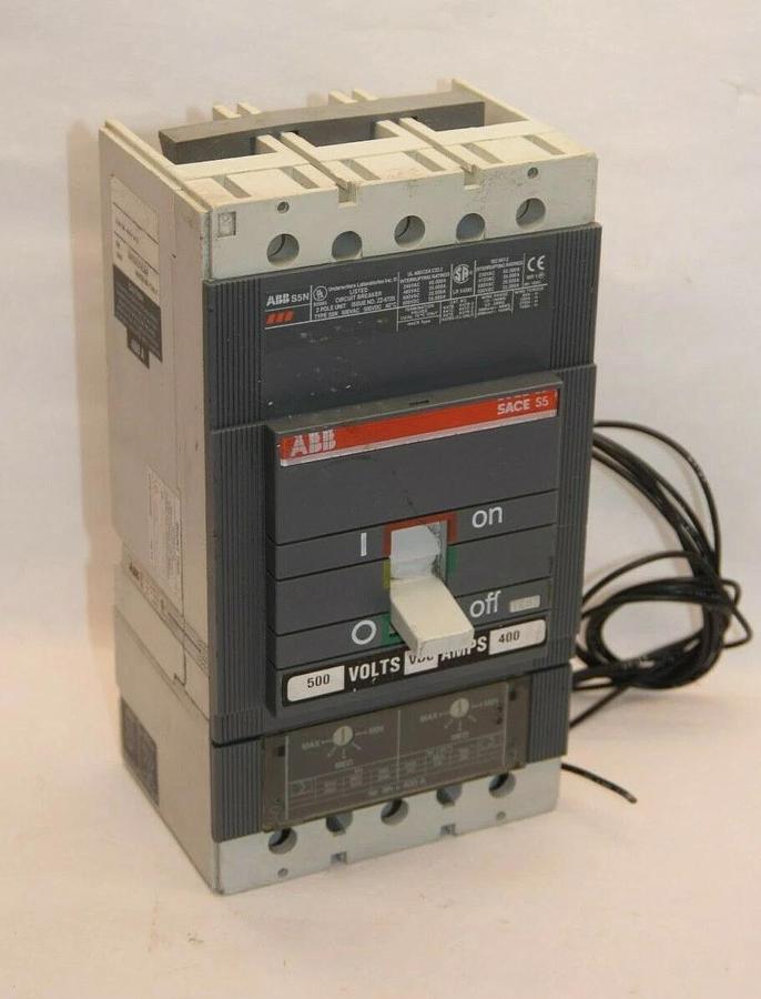 Used ABB 2P Circuit Breaker SACE S5 S5N 600Vac 500Vdc 400A 400 Amps 400 A ZZ-6725