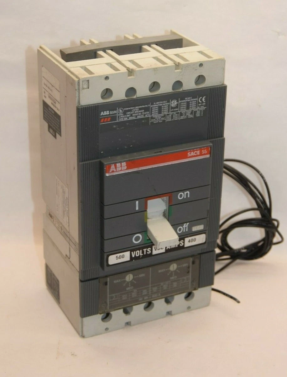 Used ABB 2P Circuit Breaker SACE S5 S5N 600Vac 500Vdc 400A 400 Amps 400 A ZZ-6725