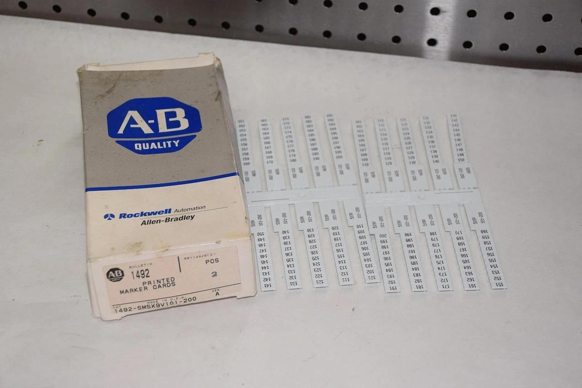 ALLEN BRADLEY 1492-SM5X9V101-200 SERIES A  PRINTED MARKER CARDS NEW