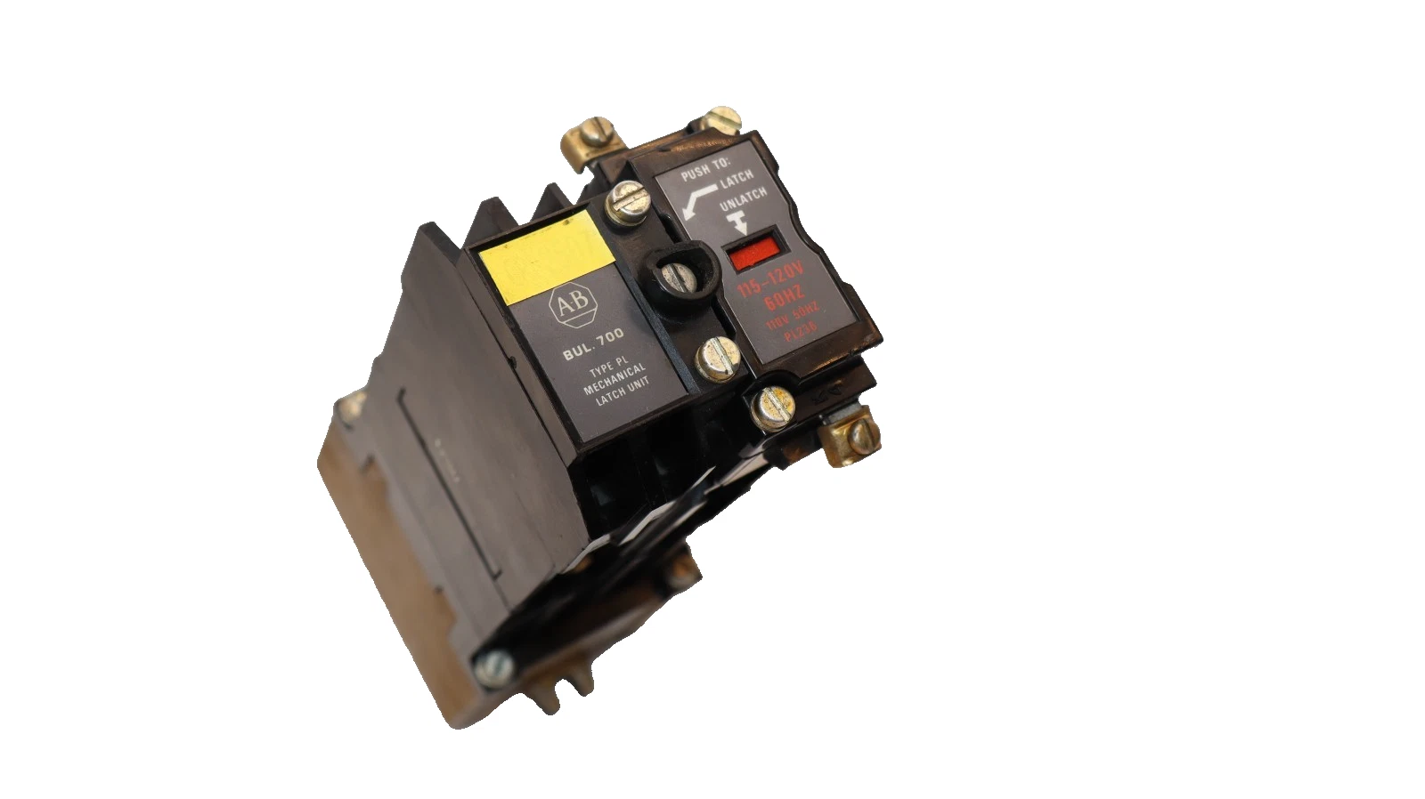 Used Allen Bradley Relay 700-PLLA1 Mechanical Latch Unit 700-P400A1 60A Coil: 120V