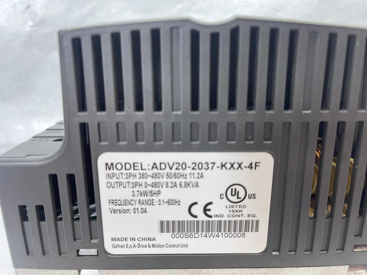 Used Gefran SIEIDrive ADV20-2037-KXX-4F Inverter Drive 3ph 380-480V 6.8kva 5hp