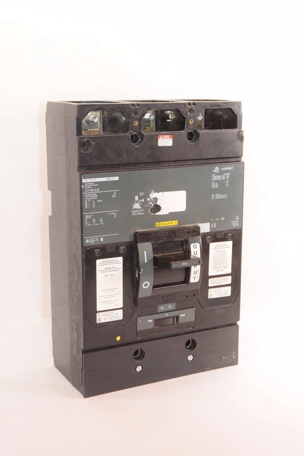 Used SQUARE D MH 700A MH700A 12-718012-36 700 Amp 3P Circuit Breaker