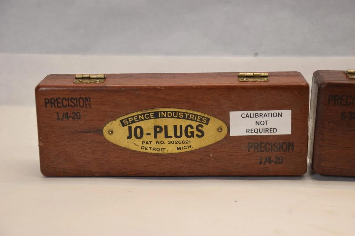 Used (Lot) JO-PLUGS Spencer Precision 1/4-20 & 8-32 Threaded Hole Machinist Tool READ