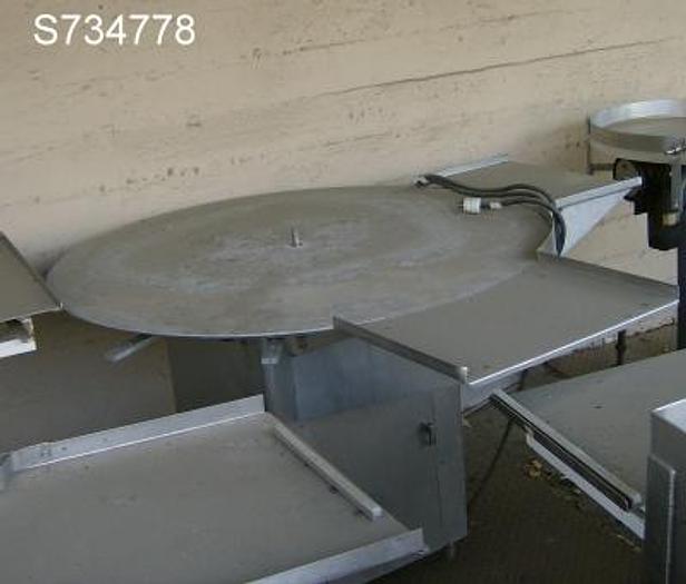 Used Table, Accumulation, 48" Dia, Alum, 1/4 HP, Cozzoli #S734778
