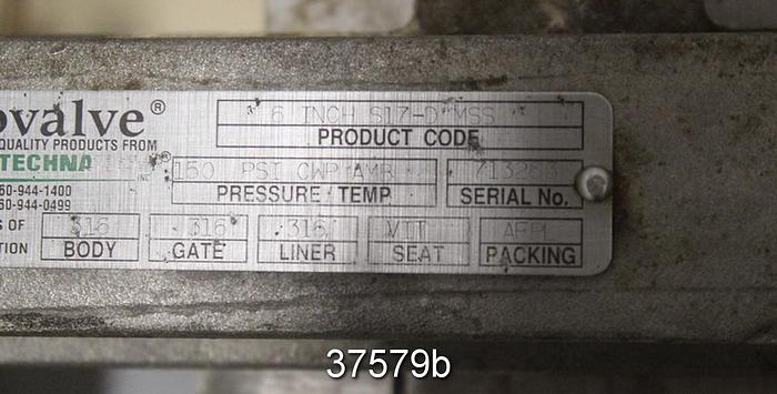 Used Rovalve 6" Hand Operated Knife Gate Valve, S17-D MSS #37579