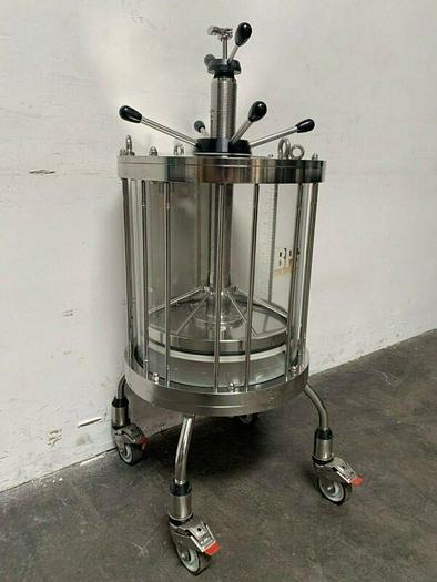 Used Pharmacia Biotech BPG 450/500 Glass Chromatography Column on Casters