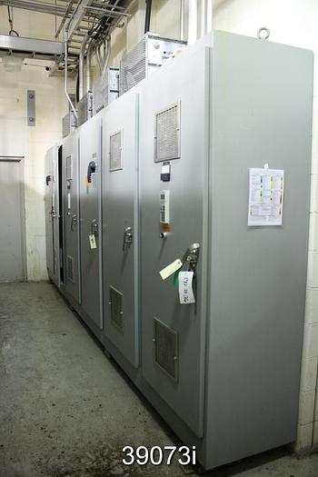 Used LG Industries Plain Press, 1200 PLI Balanced at 2500 FPM, Blind Drilled Press Rolls, 118" Face, 32" Diameter #39073