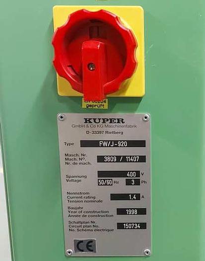 Used 1998 Kupfer Kuper veneer sewing machine, type FW/J-920