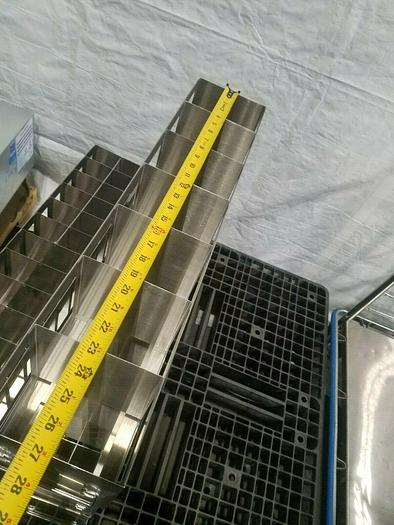 Used Six 27" X 4" Cell Bank Stainless Steel Stack Trays Racks Pharmaceutical