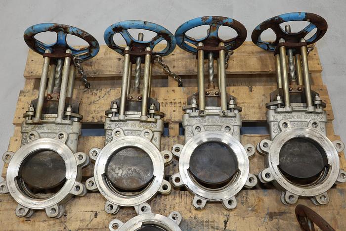 Used True Line 6" Hand Operated Knife Gate Valve # 44198