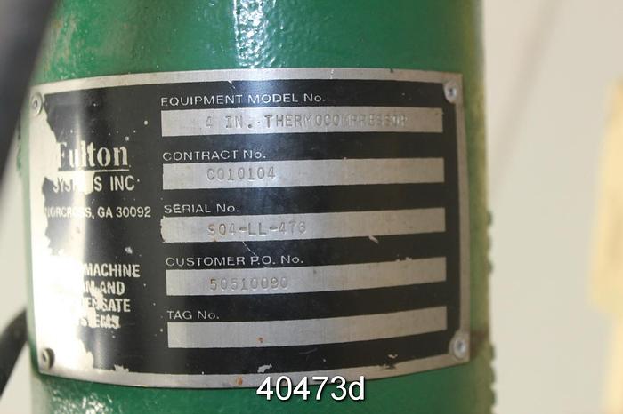 Used Fulton Systems Thermocompressor, 4x4x2", with Fisher 667 Actuator #40473