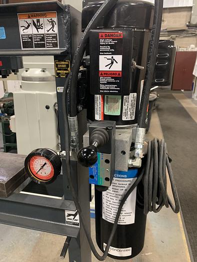 Used 10 TON, DAKE, H-FRAME, HYDRAULIC PRESS, DOUBLE-ACTING CYLINDER