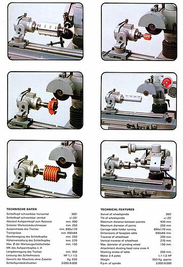 Used Utma LC35-S Tool and planer head grinder, year 1990