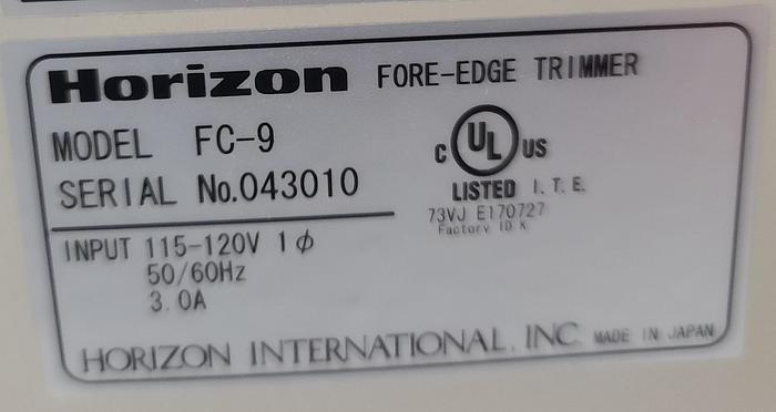 Used Horizon SPF-9 & FC 9 Booklet Maker, Video
