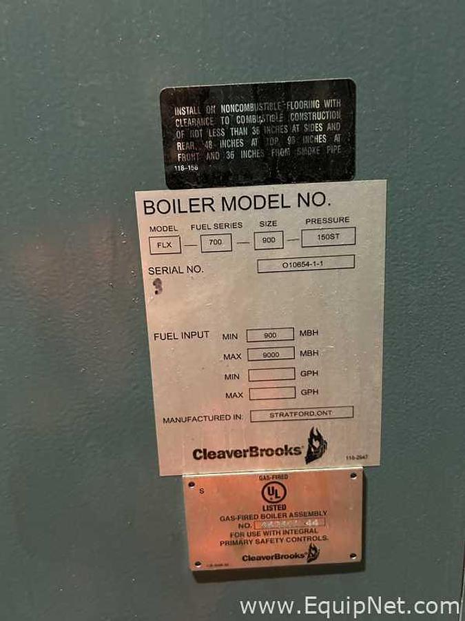 Used Cleaver Brooks FLX-700-900-150ST Gas Fired Boiler