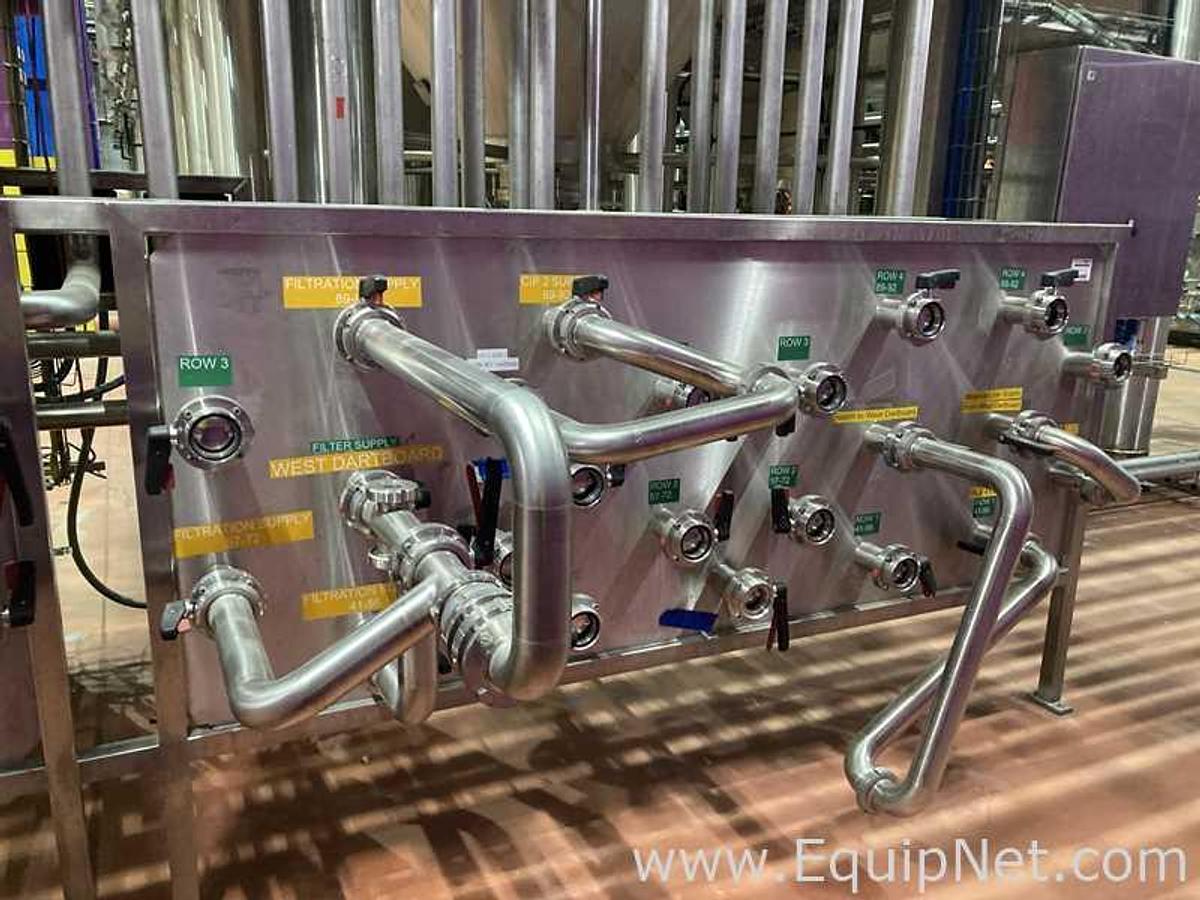 Used One Lot Of Three 8 Foot Stainless Steel Vessel Manifold Panels