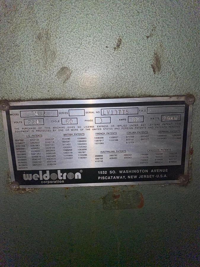 Used Weldotron Shrink Tunnel