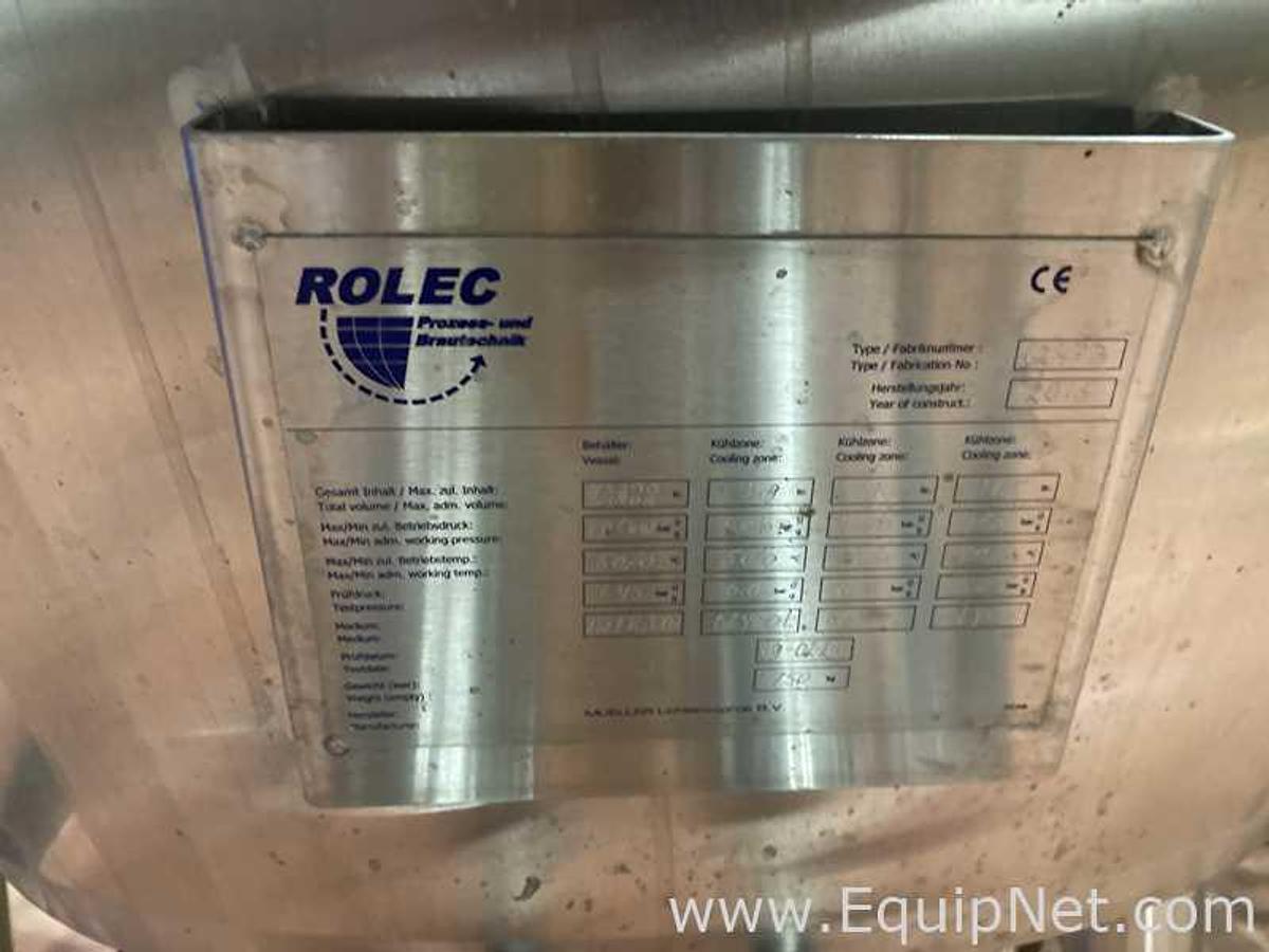 Used 43500 Liter Rolec Fermentation And Storage Vessel 370 bbl and 435 hl