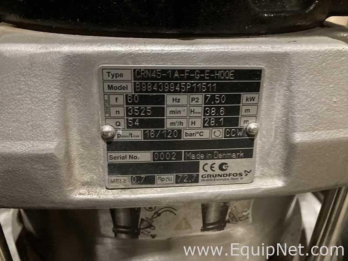 Used Lot Of Three REBUILT Grundfos Pumps Less Motors Type CRN45-1A-F-G-E-H00E Model B98439945P11511