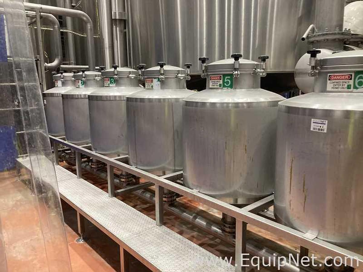 Used 350 Lt - 2.9 BBL Stainless Steel Hop Dosing System Composed Of 6 Tanks