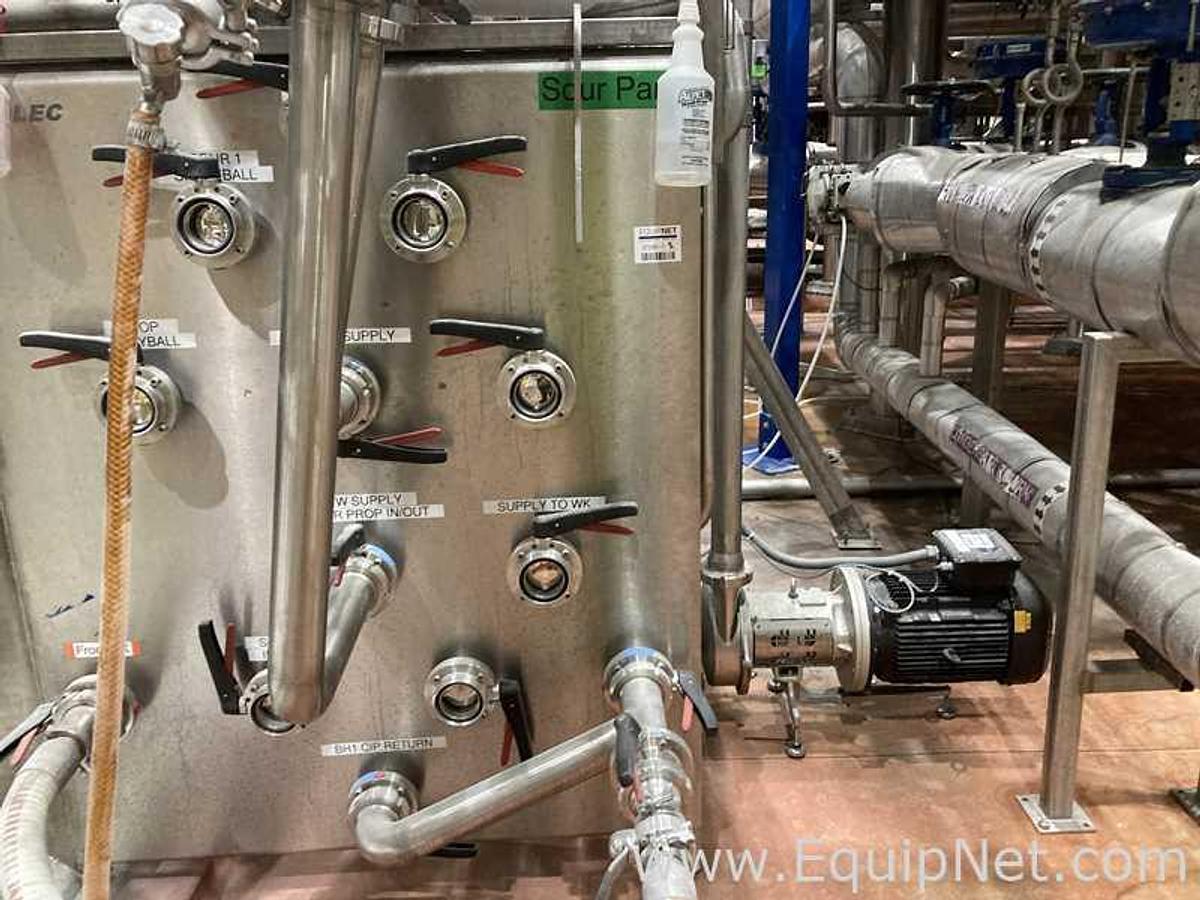 Used Interconnecting Stainless Steel Piping Board With Two Centrifugal Pumps