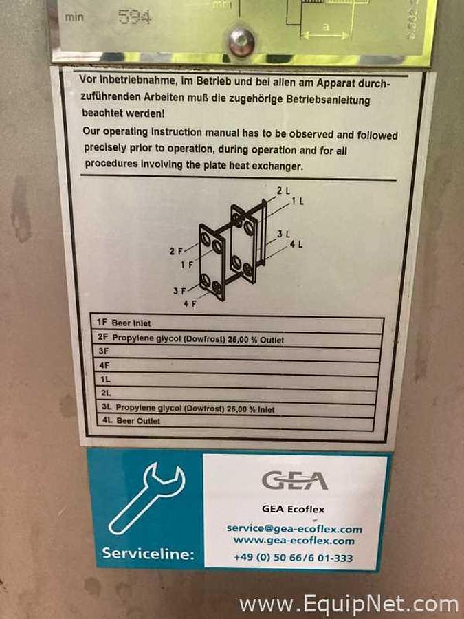 Used GEA Ecoflex GmbH N 40 BC-16 Stainless Steel Plate Heat Exchanger