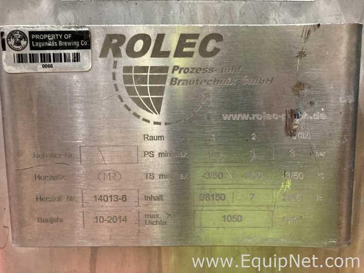 Used 981 HL - 835 BBL Rolec Bright Beer BBT And Storage Stainless Steel Jacketed Tank