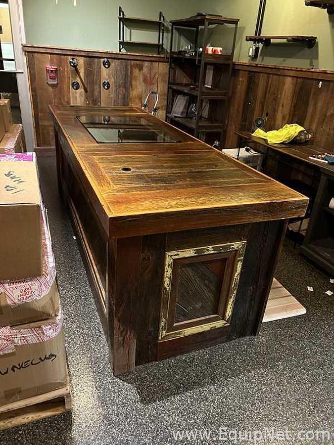 Used Wooden Counter with Inbuilt Display