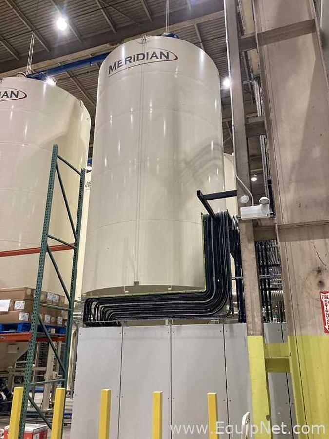 Used Lot Of Two Meridian 3000 Cu. Ft. Grain Silos On Weigh Cells