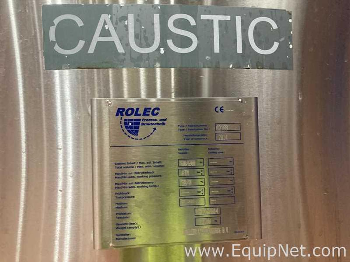 Used 7600 Lt - 64 BBL Rolec Stainless Steel Caustic Tank