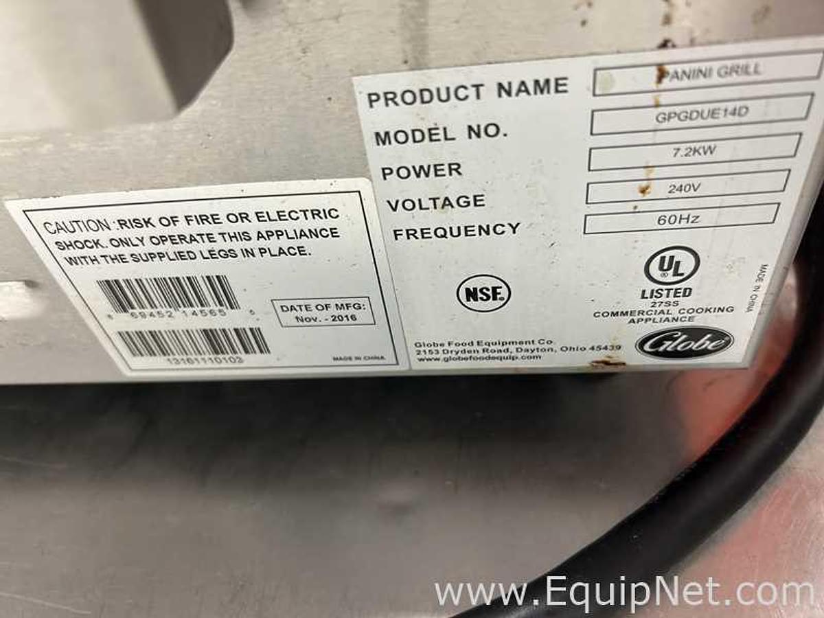 Used Globe GPGDUE14D Deluxe Double Sandwich Grill