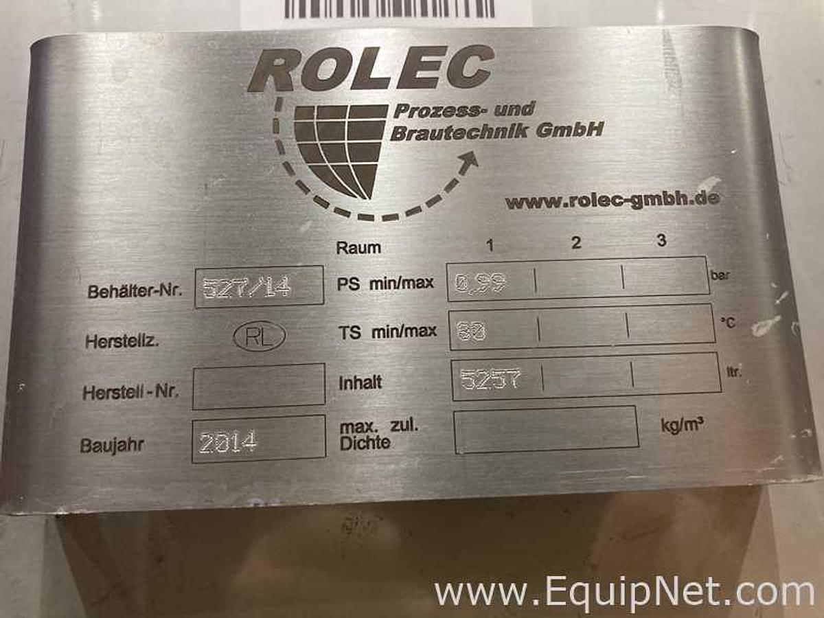 Used 5257 Lt - 44 BBL Rolec Agitated Yeast Storage And Propagation Tank