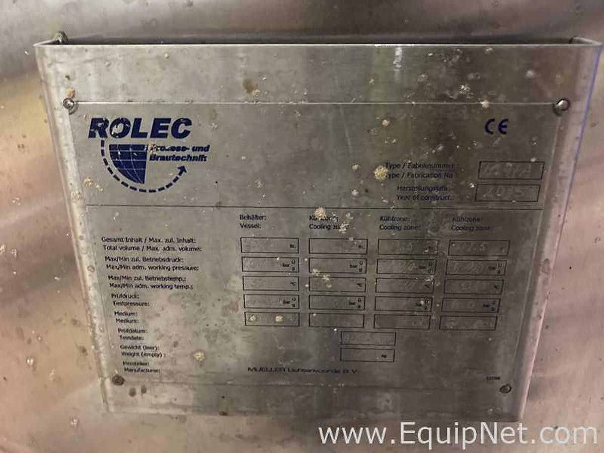 Used 43500 Liter Rolec Fermentation And Storage Vessel 370 bbl and 435 hl
