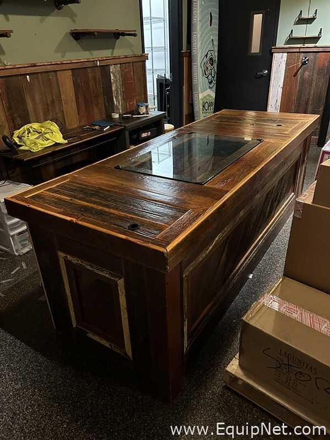 Used Wooden Counter with Inbuilt Display