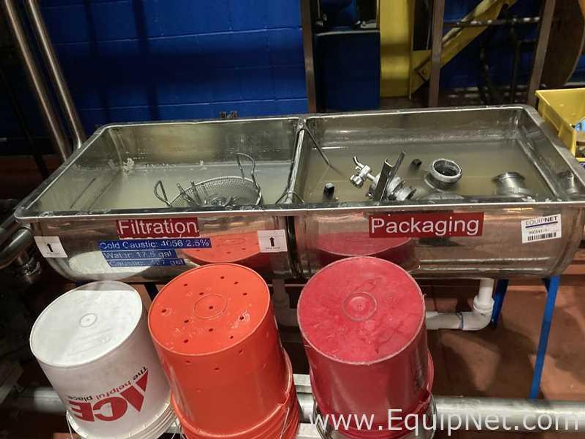 Used Two Compartment Stainless Steel Wash Station