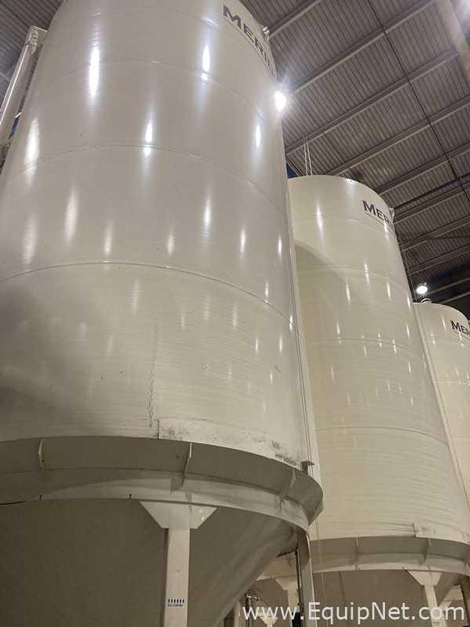 Used Lot Of Two Meridian 3000 Cu. Ft. Grain Silos On Weigh Cells