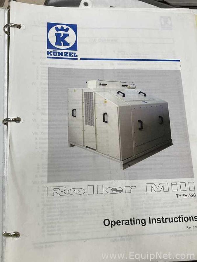 Used Brewery Grain Milling System Including Kunzel Type 6 Roller Mill