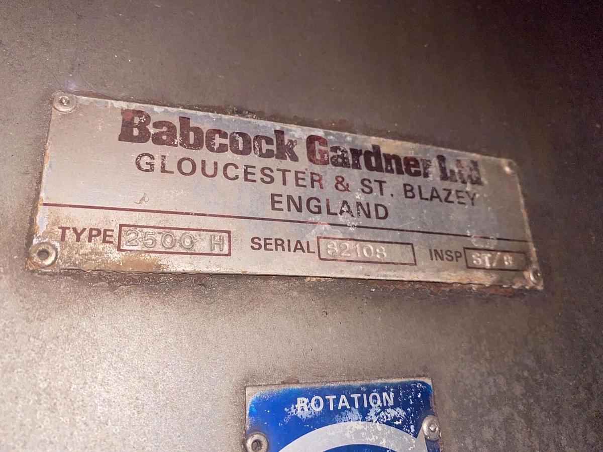 Used BABCOCK GARDNER LTD.-PLOW BLENDER/MIXER WITH GEAR DRIVE AND MOTOR