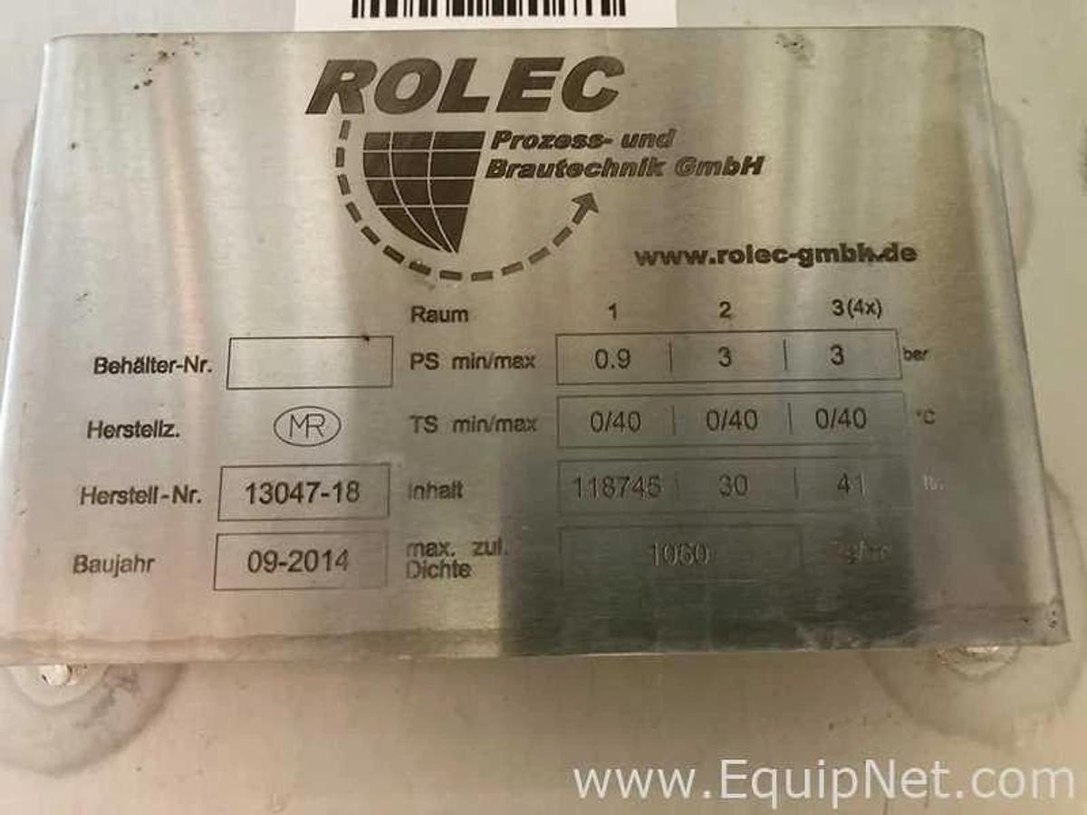 Used 118745 Liter Rolec Fermentation And Storage Vessel - 1015 bbl and 1187.5 hl