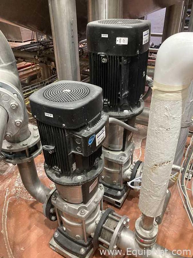 Used Lot Of Two Grundfos Centrifugal Vertical Pumps