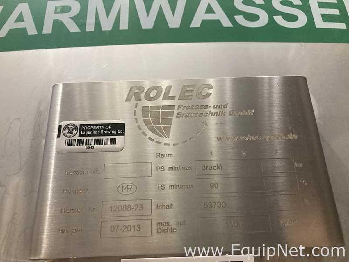 Used 53.700 Lt - 457 BBL Rolec Stainless Steel Hot Water Tank