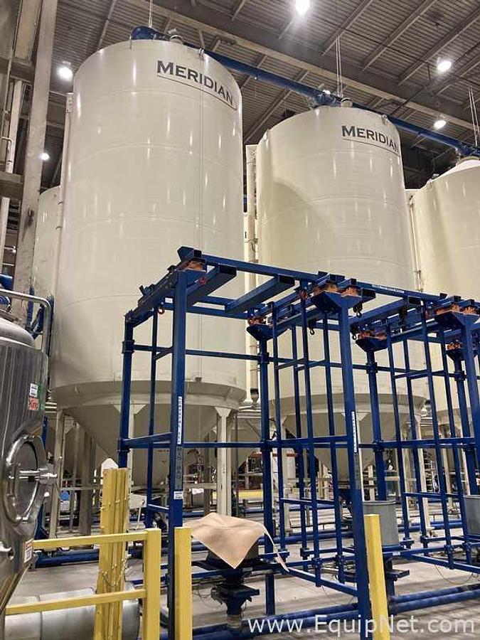 Used Lot Of Two Meridian 3000 Cu. Ft. Grain Silos On Weigh Cells