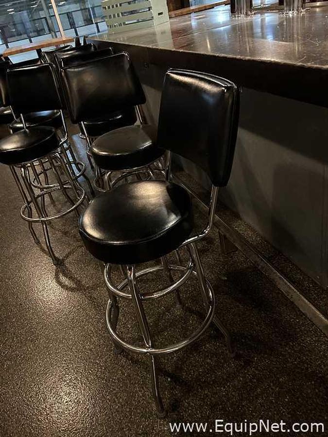 Used Lot of Eight Black Bar Stools