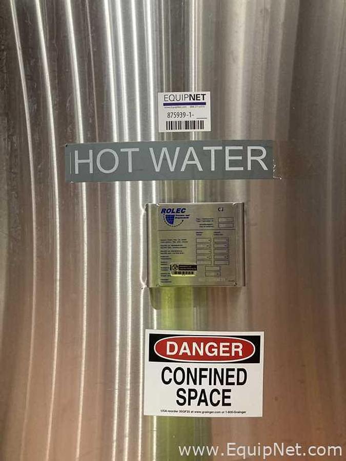 Used 7600 Lt - 64 BBL Rolec Stainless Steel Hot Water Tank