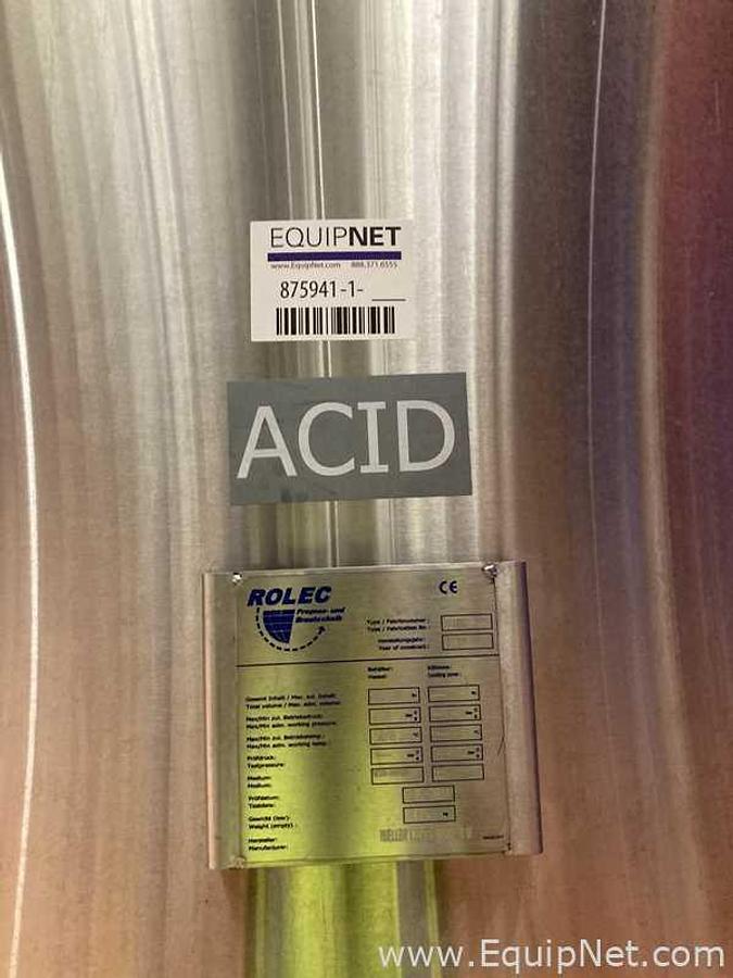 Used 7600 Lt - 64 BBL Rolec Stainless Steel Acid Tank