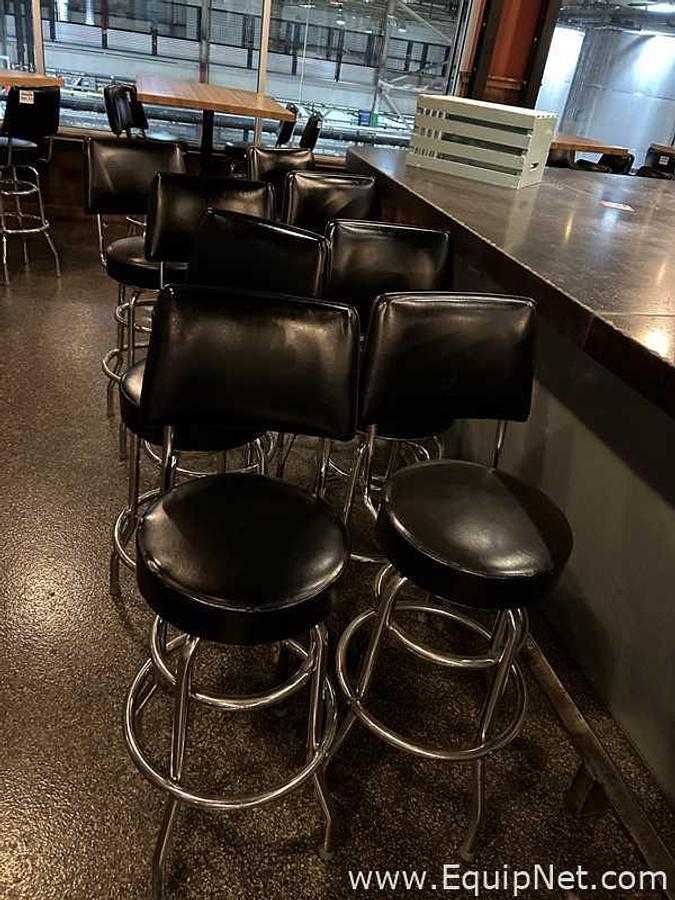 Used Lot of Eight Black Bar Stools