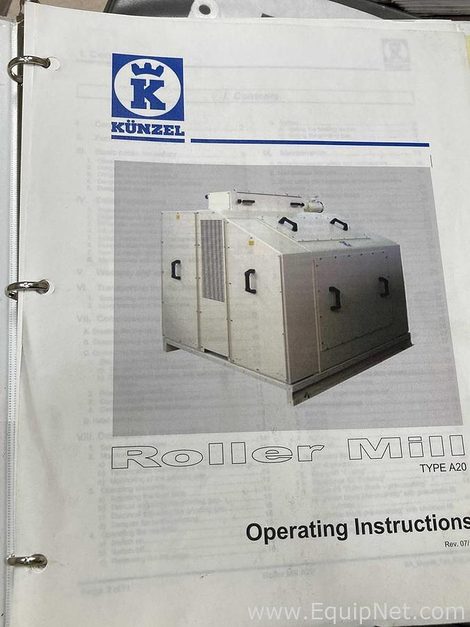 Used Brewery Grain Milling System Including Kunzel Six Roller Mill